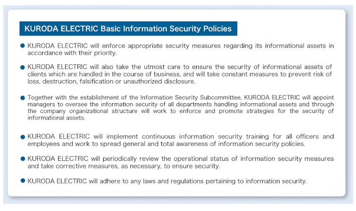 KURODA ELECTRIC Basic Information Security Policies